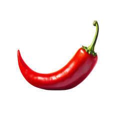 Vibrant red chili pepper on a white isolated background.