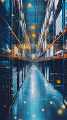 Obraz premium AI-driven logistics optimization for improved freight costs and timely delivery.