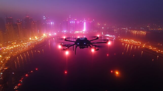drone show with lights in duba