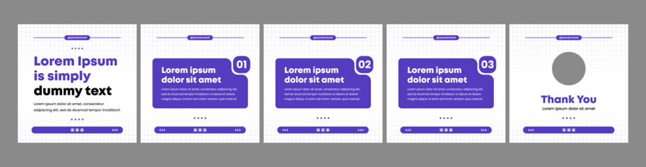 editable carousel slide template for social media posts © Rozin