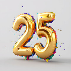 New Year's 25 Numbers Made from Balloons