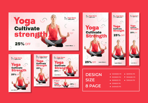 Yoga Social Media Web Banner Set