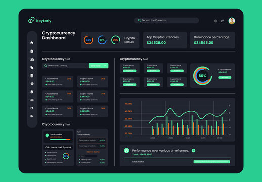 Cryptocurrency Dashboard Template