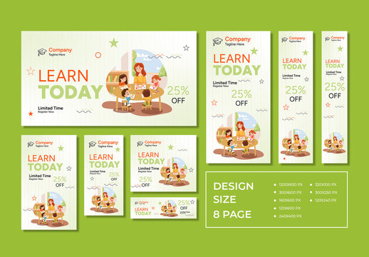 Education Web Banner Set Layout