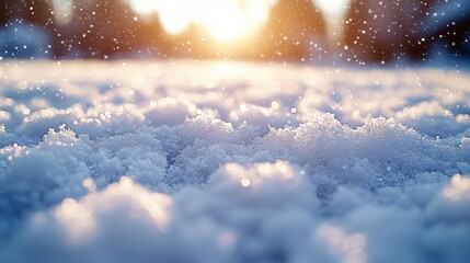 Magical Winter Sunset: Sparkling Snow Landscape