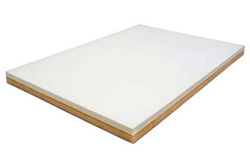White foam board with beige core isolated with transparent background