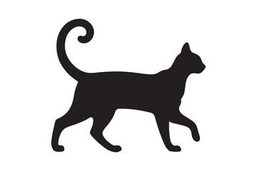 cat silhouette vector art 