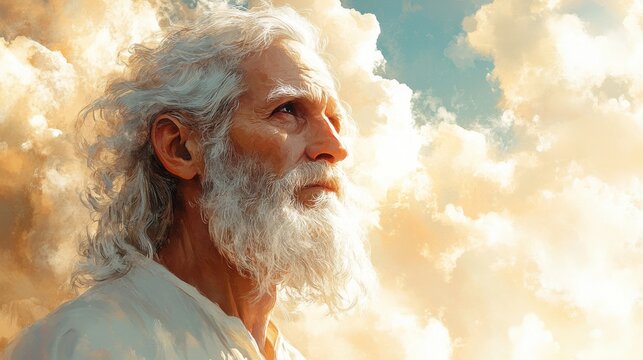 god calls abraham digital watercolor illustration