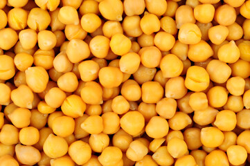 Freshly cooked chickpeas legumes food texture detail background