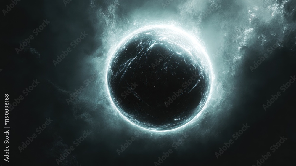 Canvas Prints celestial orb enveloped in ethereal nebula a glimmering cosmic sphere mysterious and enchanting deep