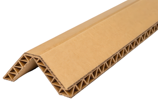 Cardboard corner protector isolated with transparent background