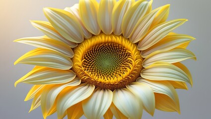 Fototapeta premium A vibrant yellow sunflower in full bloom displays its petals