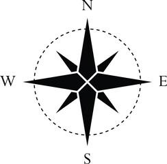 Compass icon, Vector compass icon