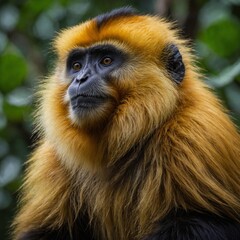 Obraz premium The Golden Monkey is a striking primate native to the mountainous forests of central China. 