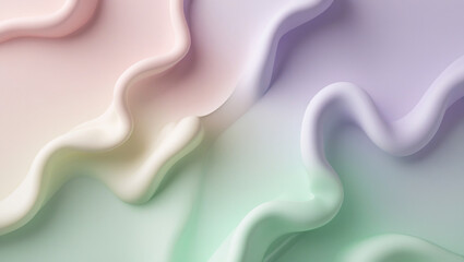 Obraz premium A high-resolution background featuring a clean pastel-colored gradient that transitions from light blush to pale mint green and lavender in a smooth and subtle manner.