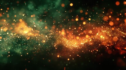 Obraz premium A bokeh of twinkling Christmas lights in red, green, and gold tones, creating a warm and inviting festive feel