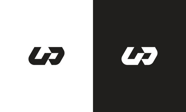 UD logo, monogram unique logo, black and white logo, premium elegant logo Vector