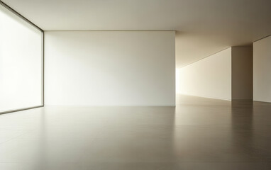 Fototapeta premium Spacious modern interior with minimalist design and natural light entering from the side