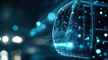 Innovative sustainable transportation concept urban environment digital visualization modern city futuristic viewpoint