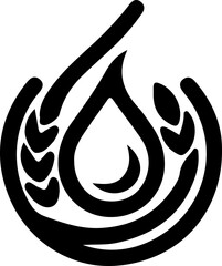 vector illustration sketch silhouette symbol logo icon nature conservation modern abstract for growing company.eps