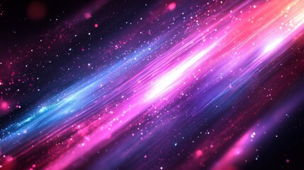 Colorful abstract space nebula with streaks of glowing lights