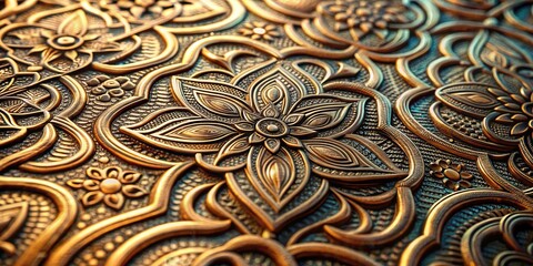Obraz premium Close-up view of a metallic material with intricate details and patterns