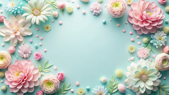 Soft pastel colors arranged in a harmonious layout on a clean background, organized, calming