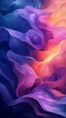 Fototapeta premium Abstract flowing waves of vibrant colors in shades of pink purple and blue creating a dynamic and fluid mobile wallpaper background