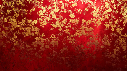 Red color background and golden pattern