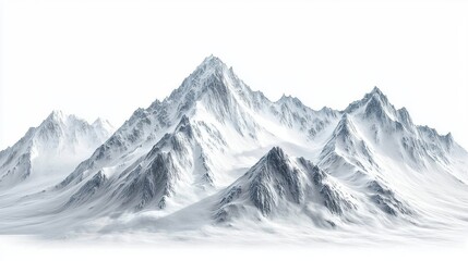 Obraz premium Majestic Snow Covered Mountain Range Isolated