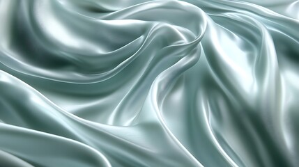 Fototapeta premium Draped Silver Silk Fabric Shows Elegant Texture