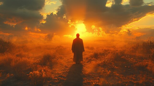 parable of the prodigal son man standing in front of a desert landscape