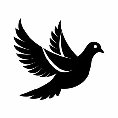 Vector-silhouette-of-dove flying