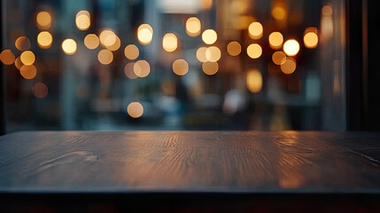 Wood table surround by light broken indoor celebrate tone
