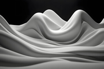 Minimalistische Darstellung flie&szlig;ender Formen in Schwarz-Wei&szlig;

