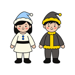 vector-silhouette-of-happy-cute-little-kid-boy-and 3