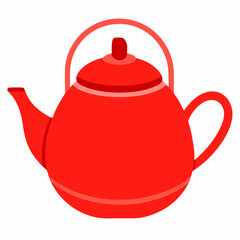 new stylish red teapot vector icon with white background