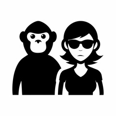 vector-silhouette-of-monkey-with-sun-glass-vector-