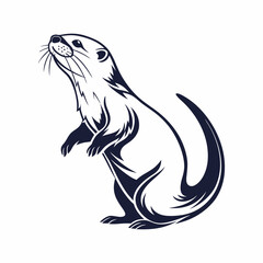 Fototapeta premium vector-silhouette-of-otter