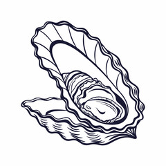 Obraz premium vector-silhouette-of-oyster