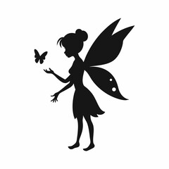 Vector-silhouette-of-beautiful-fairy-girl- butterfly vision