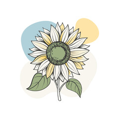 Vector silhouette of Sunflower