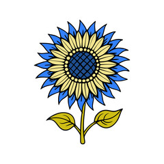 Fototapeta premium Vector silhouette of Sunflower 2