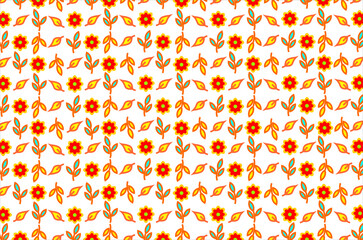 Floral seamless pattern. Botanical floral leaf pattern. Decorative nature pattern for fabric or wallpaper. Vibrant floral illustration. Cute floral and flower pattern.
