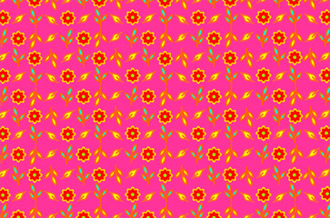 Floral seamless pattern. Botanical floral leaf pattern. Decorative nature pattern for fabric or wallpaper. Vibrant floral illustration. Cute floral and flower pattern.
