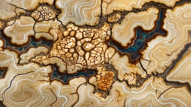 Unique geological formation with intricate patterns and color variations found in natural stone