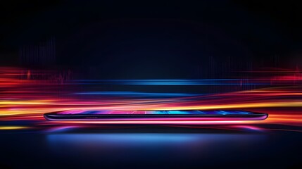 Elegant Visualization of Stock Performance Metrics with Dynamic Light Trails Depicting Trends, Growth, and Financial Data on a Digital Background