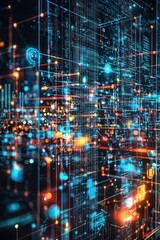 Fototapeta premium Cybersecurity for government infrastructure managed by AI visuals.