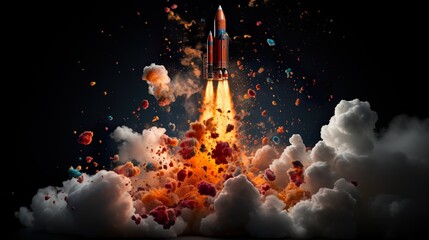 Fototapeta premium fire in the sky HD 8K wallpaper Stock Photographic Image