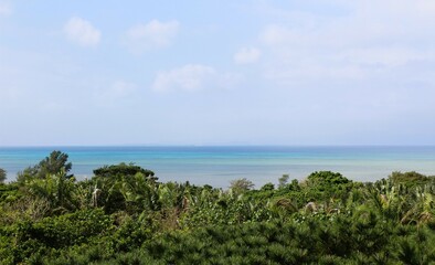 A panoramic view of Nagura Bay from the hill
